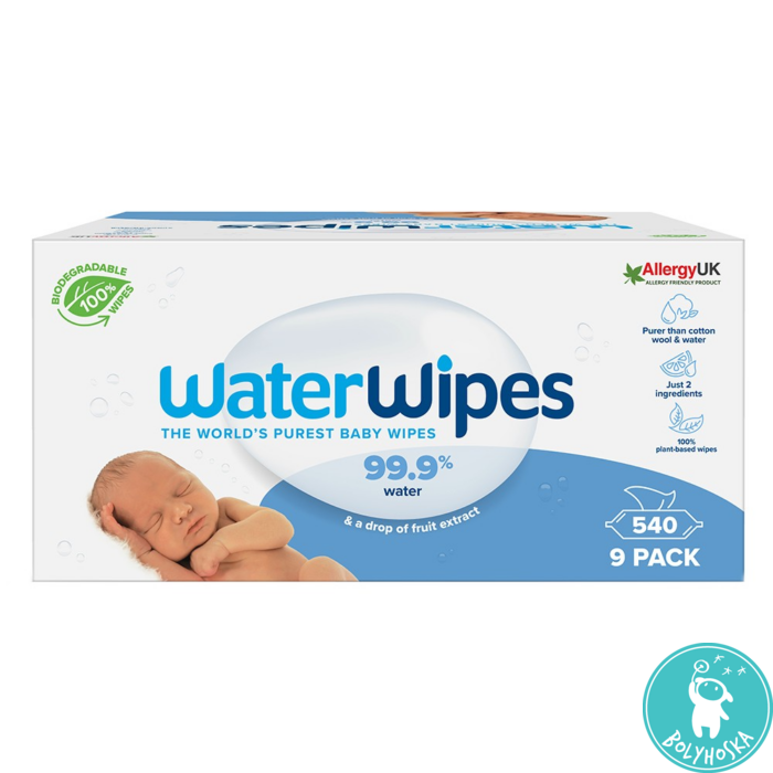 WaterWipes biológiai úton lebomló babatörlőkendő Super Value Pack 9x60db